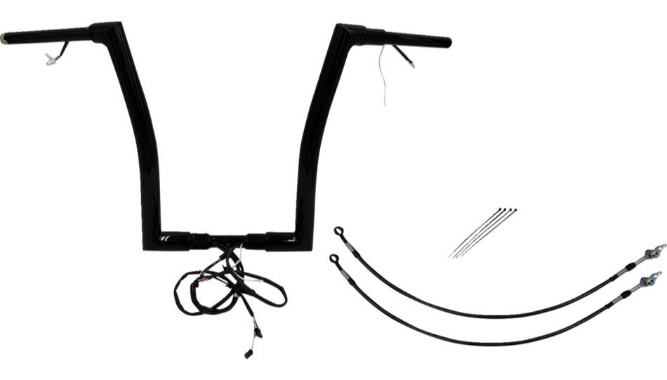 FBI Black 16" Flat Top Plug n Play EZ 1-1/2" Handlebar Kit Harley 15 FLTRX/S