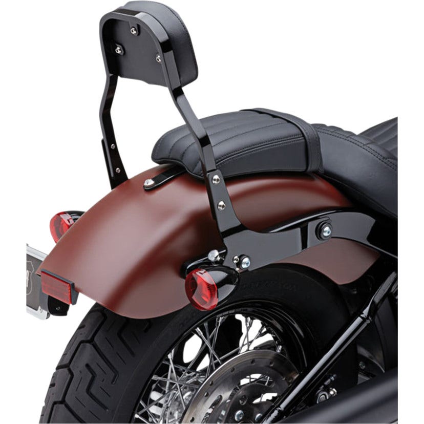 Cobra 602-2022B Black Mini 11" Square Detachable Backrest Kit Harley 07-17 FL/FX