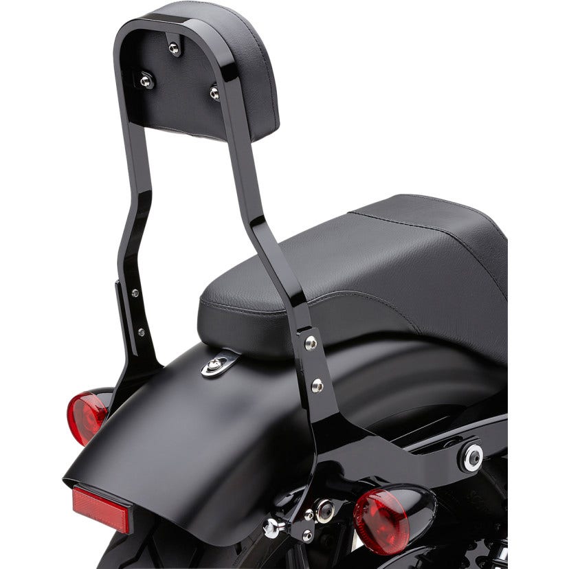 Cobra 602-2041B Black Short 14" Square Detachable Backrest Kit Harley 00-05 FL/FX