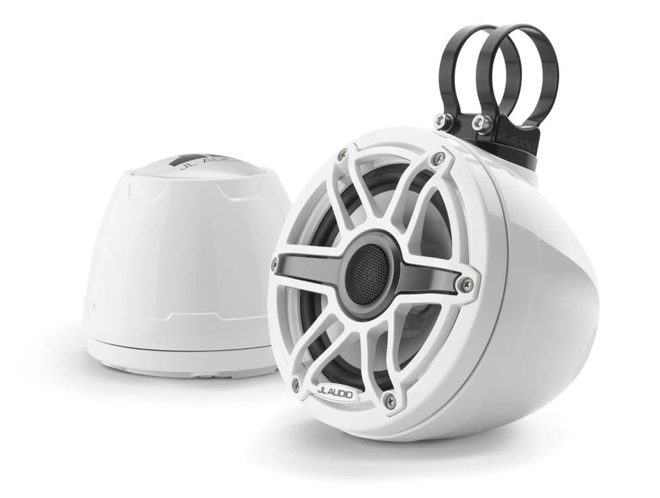 JL Audio 6.5-Inch Enclosed Coaxial System Gloss White Trim Enclosere Sport Grille