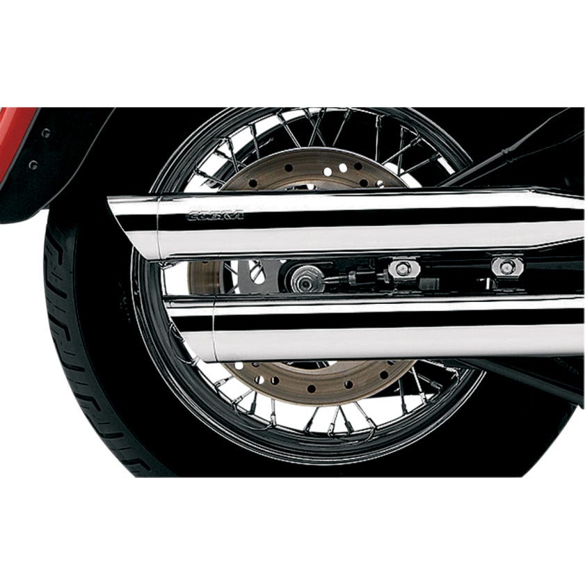 Cobra 6004 Chrome 3" Slash Cut Slip On Mufflers Billet Tip Harley 00-06 FXST FLSTC