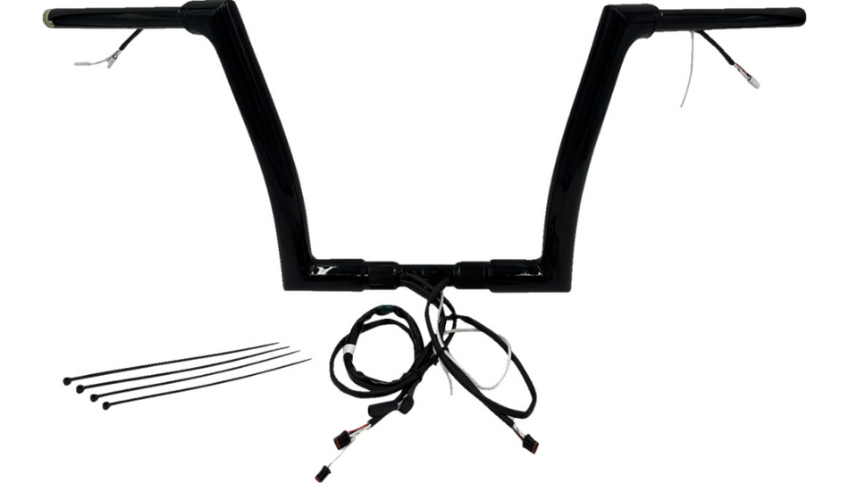 FBI Black 12" Flat Top Plug n Play EZ 1-1/2" Handlebar Kit Harley 16-20 FLTRX/S