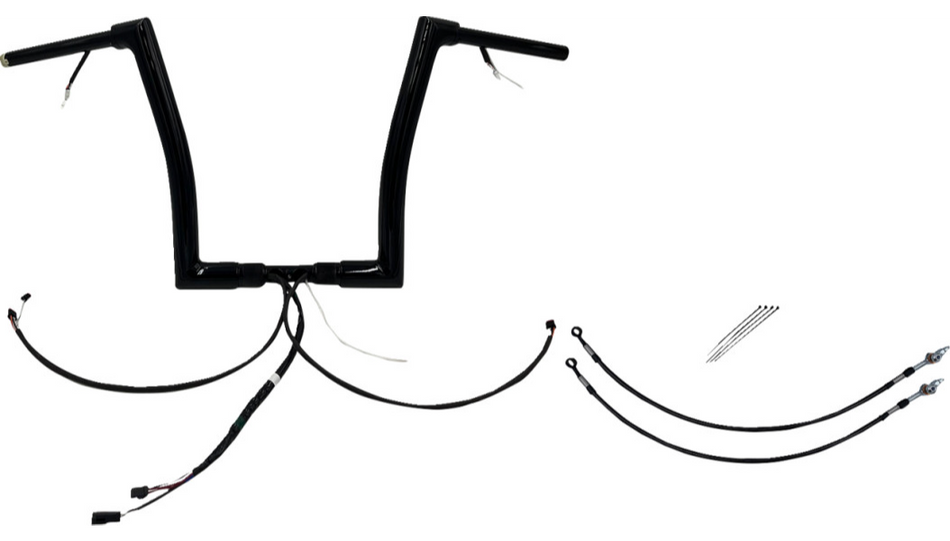 FBI Black 14" Flat Top Plug n Play EZ 1-1/2" Handlebar Kit Harley 16-20 FLTRX/S