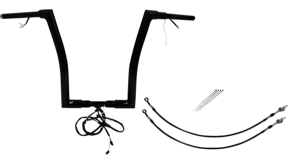 FBI Black 16" Flat Top Plug n Play EZ 1-1/2" Handlebar Kit Harley 16-20 FLTRX/S