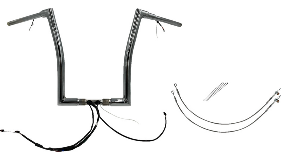 FBI Chrome 16" Flat Top Plug n Play EZ 1-1/2" Handlebar Kit Harley 16-20 FLTRX/S