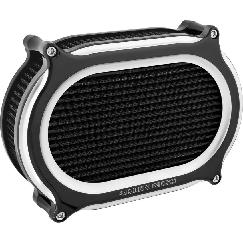 Arlen Ness Black Stage 2 Oval Air Cleaner Kit for Harley 23-25 Touring Softail