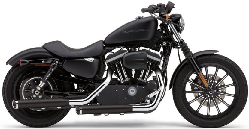 Cobra 6031RB Black 3" Slash Cut Slip On Mufflers Billet Tip Harley 14-16 Sportster XL
