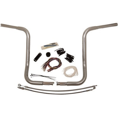 FBI Fat Baggers Chrome 16" EZ Install Rounded Handlebar Package Harley FLH 08-13