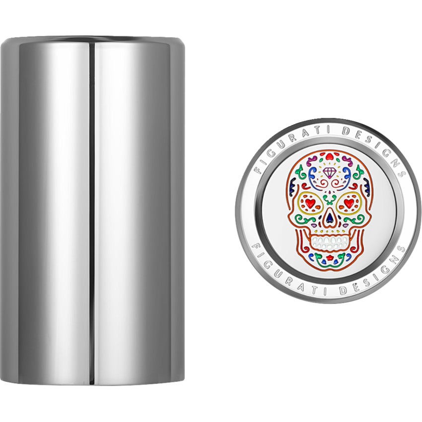 Figurati Designs Long Polished W/ Sugar Skull 4 Harley 25.2MM x 45MM