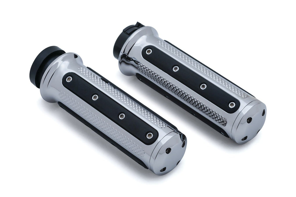 Kuryakyn Chrome Heavy Industries Hand Grips for Harley w/ Electronic Throttle