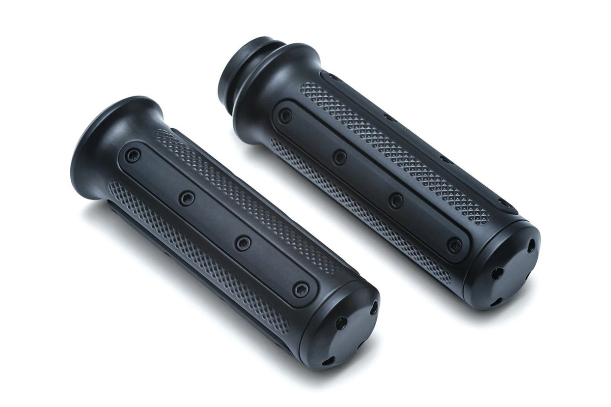 Kuryakyn Black Heavy Industries Hand Grips Harley w/ Cable Throttle 6121