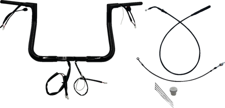 FBI 1-1/4" Flat Top Pre-Wired Handlebars for 24-25 FLHX, 25 FLHXU, 23-25 FLHXSE - Black / 11"