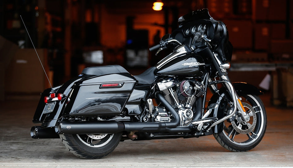 S&S Cycle 550-0990 Guardian Black GNX 4.5" Slip-On Mufflers Harley FL Touring M8