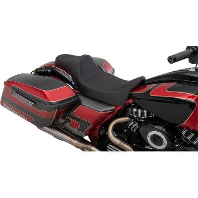 Drag Extended Reach Predator III 2-Up Seat Smooth Vinyl Harley FLH/T 08-Up