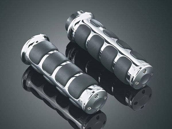 Kuryakyn Chrome ISO-Grips for Harley-Davidson with Electronic Throttle