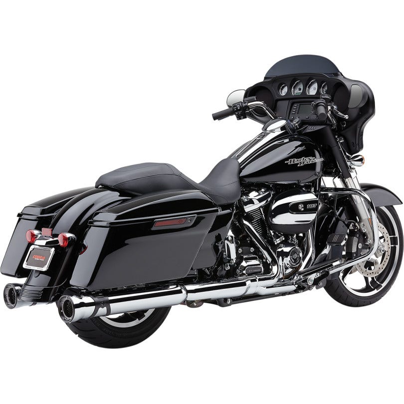 Cobra 6216 Race Pro Chrome 4" Mufflers Slip Ons Exhaust for Harley FLH 17-19