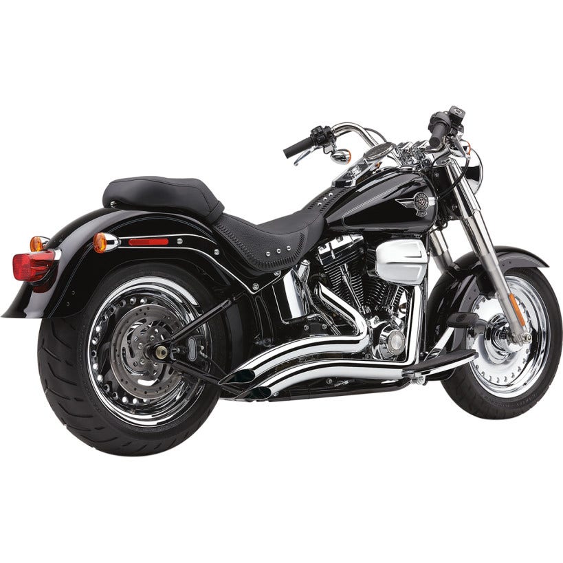 Cobra 6225 Speedster Short Swept Chrome PowerPort 2:2 Exhaust Harley Softail 12-16