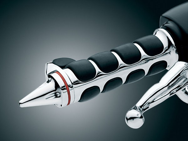 Kuryakyn Chrome Stiletto End Caps ISO Kinetic and Braided Harley Metric Grips