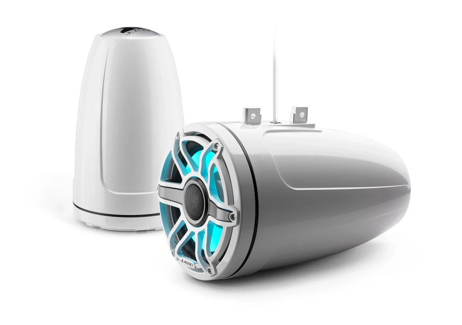 JL Audio 8.8-Inch Enclosed Tower Coaxial System W/Transflective LED, Gloss White Sport Grille