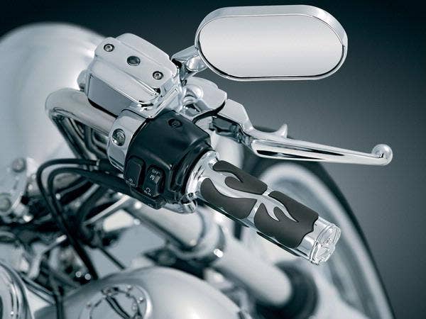 Kuryakyn 6269 Chrome ISO-Flame Grips Harley FL w/ Electronic Throttle