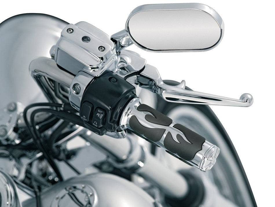 Kuryakyn 6261 Chrome ISO-Flame Grips Kawasaki Suzuki Victory & Yamaha