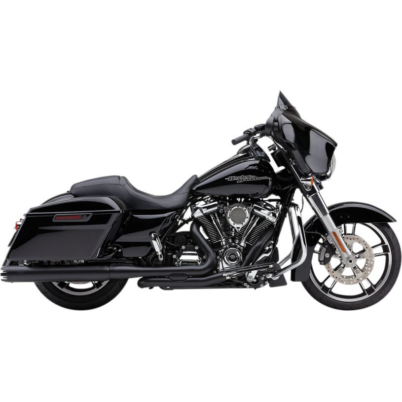 Cobra 6267RB 4" Round NH Series Black Dual Cut Slip On Mufflers Harley FLH 17-25