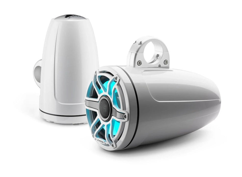 JL Audio 8.8-Inch Enclosed Tower Coaxial System W/Transflective LED, Gloss White Sport Grille