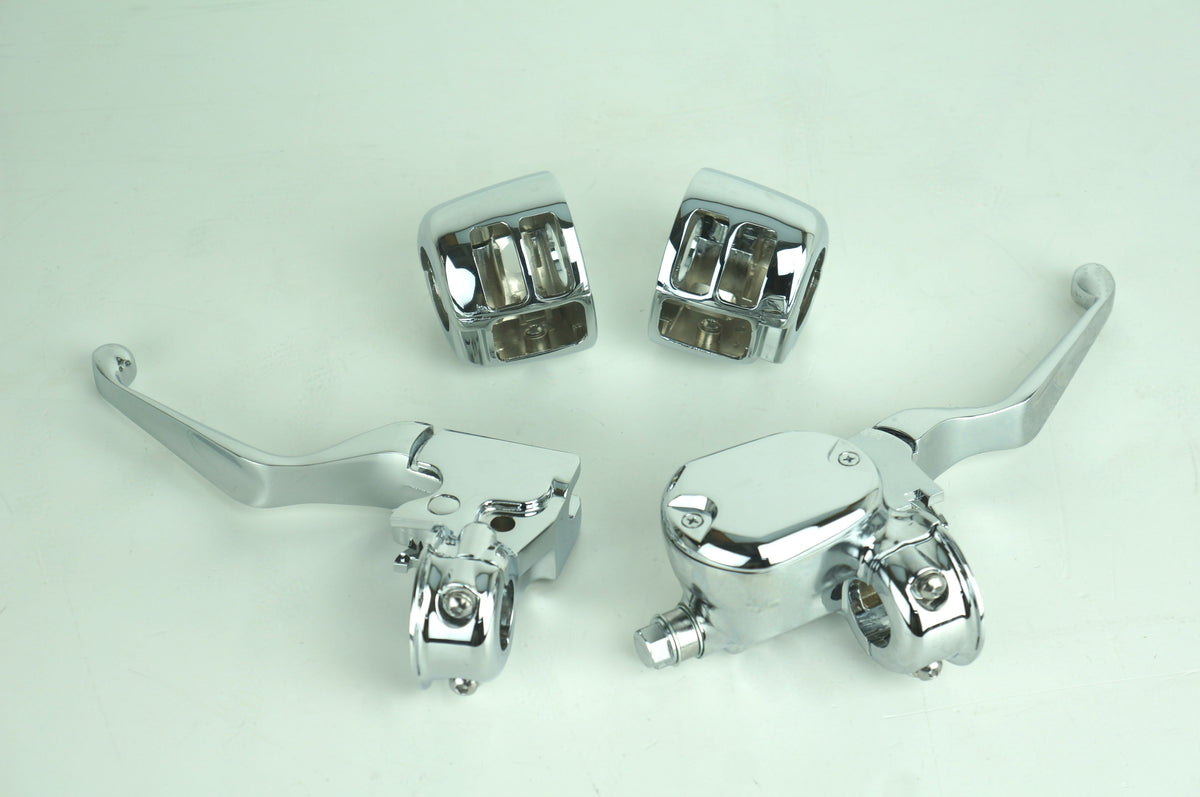 Custom Chrome Handlebar Control Switch Housing Levers Kit for Harley XL 07-13 | 627707