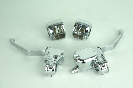 Custom Chrome Handlebar Control Switch Housing Levers Kit for Harley XL 07-13 | 627707