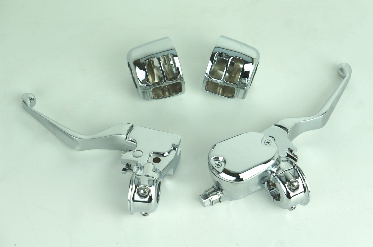 Custom Chrome Handlebar Control Switch Housing Levers Kit for Harley XL 07-13 | 627707