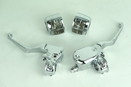 Custom Chrome Handlebar Control Switch Housing Levers Kit for Harley XL 07-13 | 627707