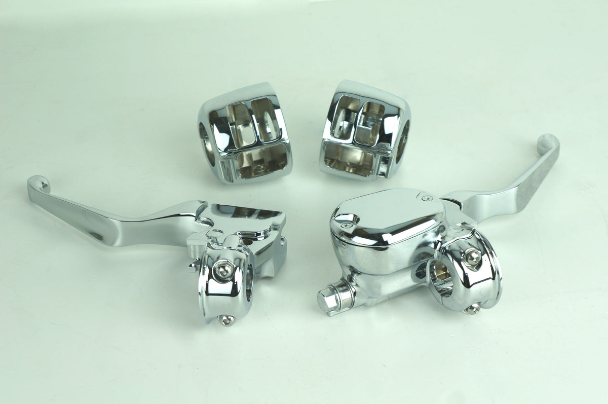 Custom Chrome Handlebar Control Switch Housing Levers Kit for Harley XL 07-13 | 627707