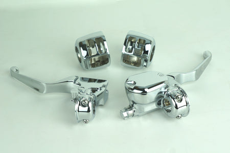 Custom Chrome Handlebar Control Switch Housing Levers Kit for Harley XL 07-13 | 627707