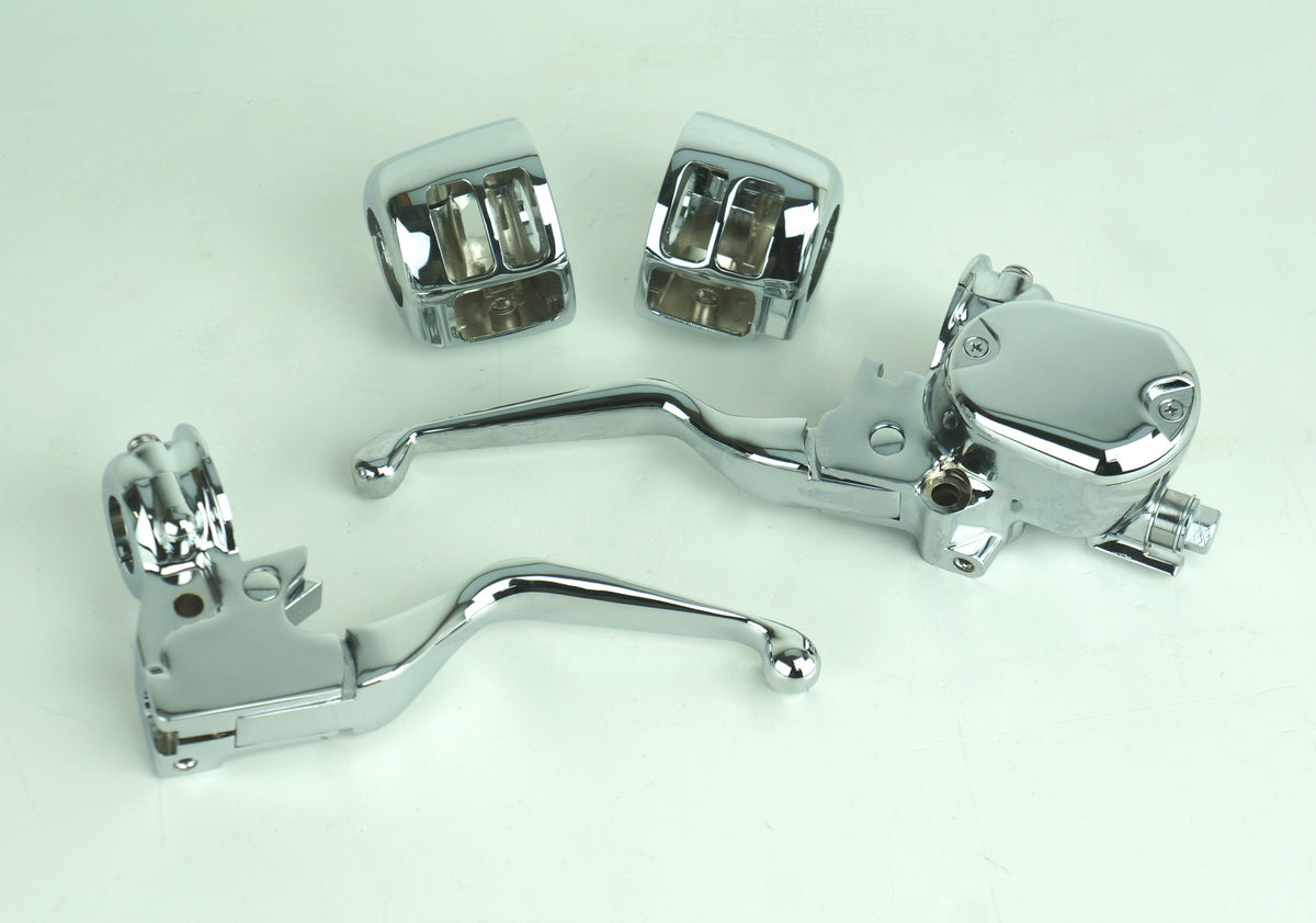 Custom Chrome Handlebar Control Switch Housing Levers Kit for Harley XL 07-13 | 627707