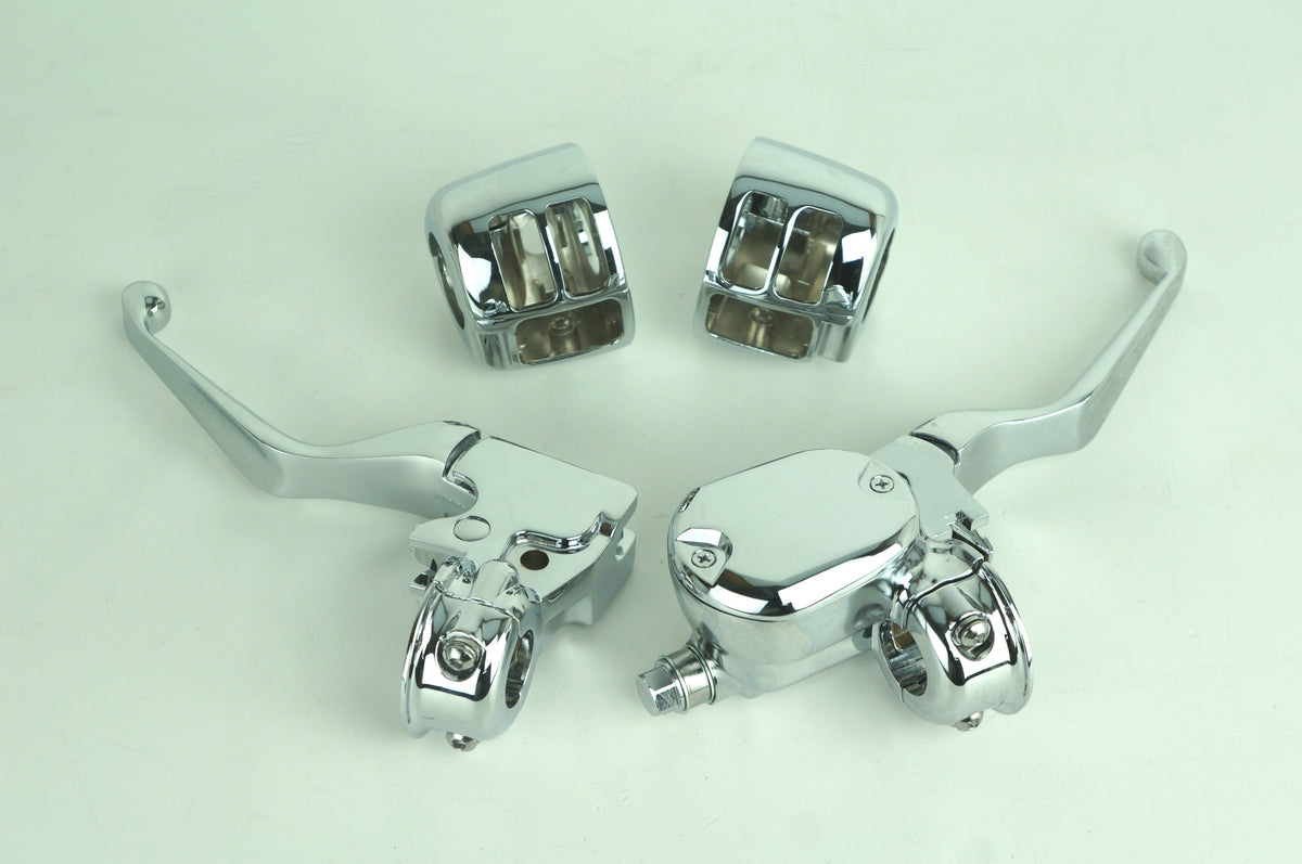 Custom Chrome Handlebar Control Switch Housing Levers Kit for Harley XL 07-13 | 627707