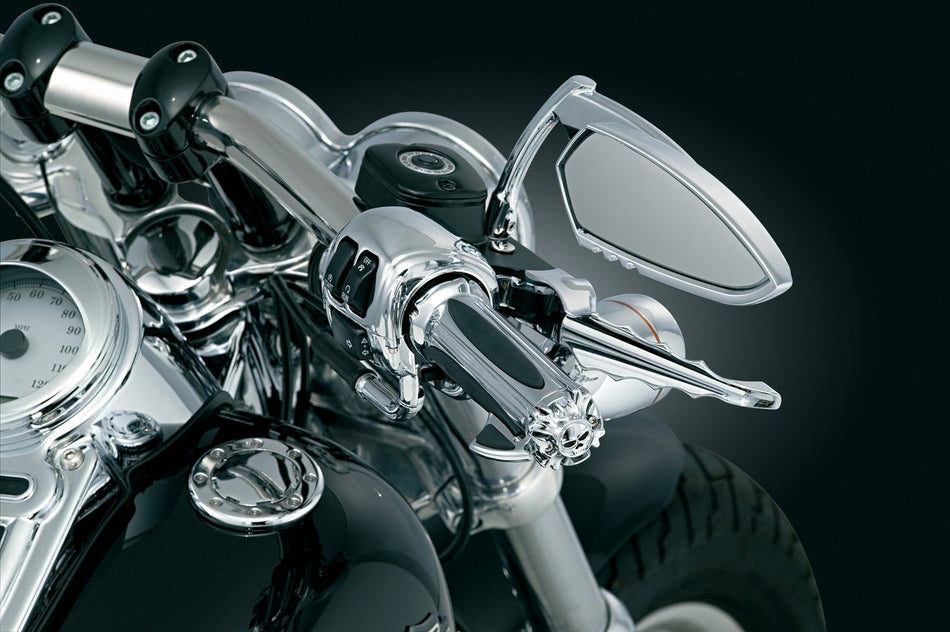 Kuryakyn Chrome Premium Zombie Hand Grips Harley 08-17 Throttle By Wire