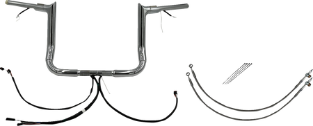 FBI Fat Baggers Wired 1-1/2" Pointed Top Handlebar Kits for FLH/X '14-'15 - Chrome / 12"