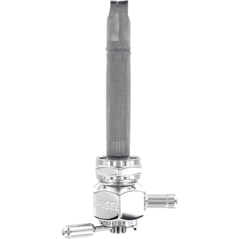 Pingel 6311-CH Power Flo Smooth Chrome HEX 180 Deg Inward 22mm Petcock Harley