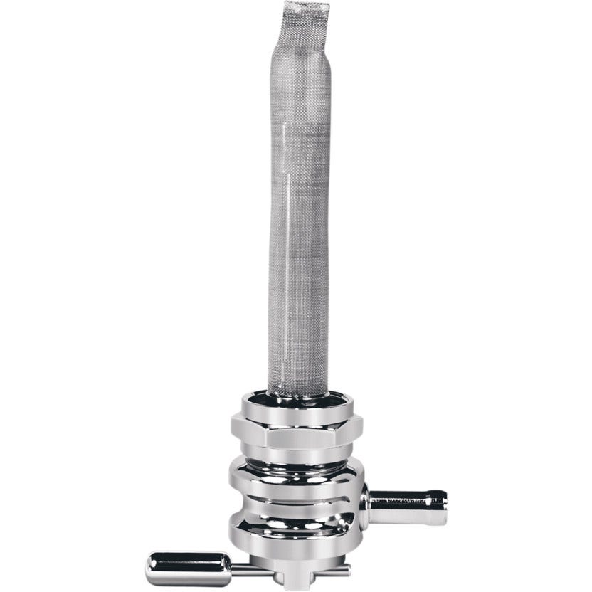Pingel 6311-CFW Power Flo Wave Chrome Round 180 Deg Inward 22mm Petcock Harley