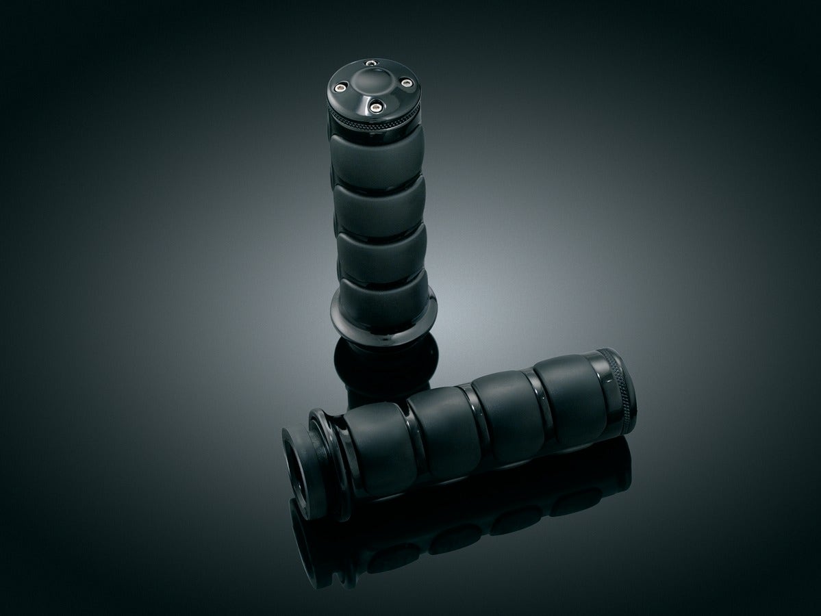 Kuryakyn Gloss Black ISO Hand Grips Harley w/ Throttle By Wire | 6321