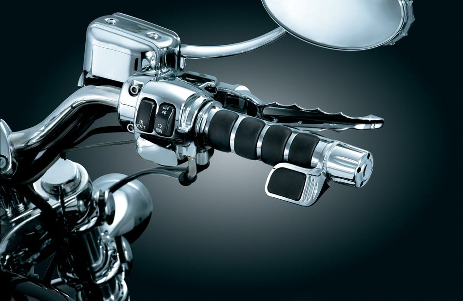 Kuryakyn Chrome Premium ISO-Grips with Throttle Boss Harley Cable Throttle