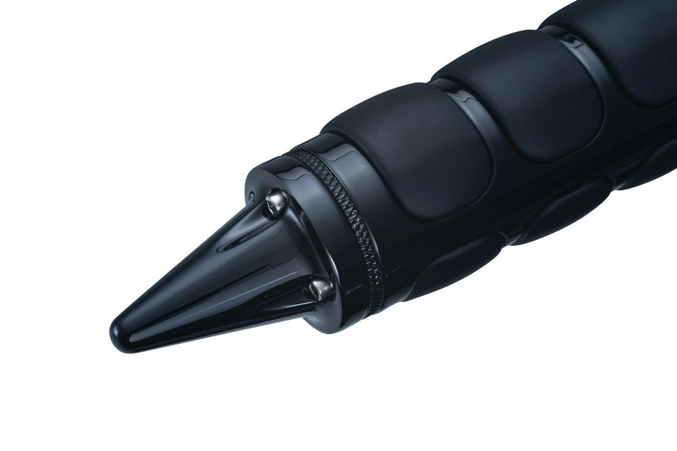 Kuryakyn Gloss Black Stiletto End Caps ISO Kinetic and Braided Harley Metric Grips 6359
