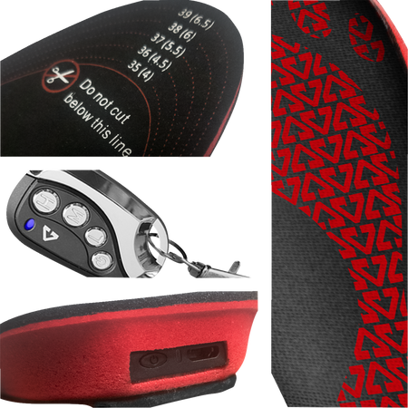 Gerbing Heated Clothing 3V Rechargeable Heated Insoles with Remote