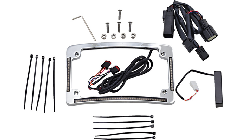 CD LED All-in-1 Signal Radius License Plate Frame 4 Harley FLHX/TRX 10-13