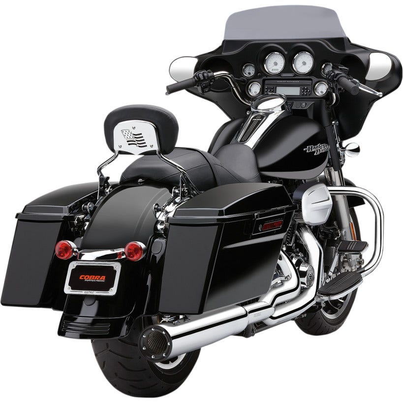 Cobra 6450 Chrome Powerflo RPT 2-Into-1 Exhaust w/ 4.5 Muffler Harley 10-16 FLH/T