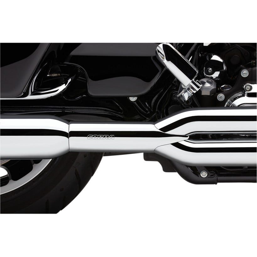 Cobra 6450 Chrome Powerflo RPT 2-Into-1 Exhaust w/ 4.5 Muffler Harley 10-16 FLH/T