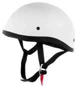 Skid Lid Original Gloss White Motorcycle Low Profile DOT Half Helmet Beanie