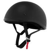 Skid Lid Original Flat Black Motorcycle Low Profile DOT Half Helmet Beanie