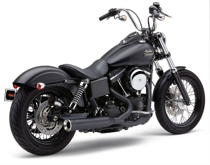 Cobra 6468B Black PowerPro HP 2 into 1 RPT Exhaust for Harley Dyna FXD 12-16