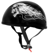 Skid Lid Original Lethal Threat Skull Gloss Black Low Profile DOT Half Helmet
